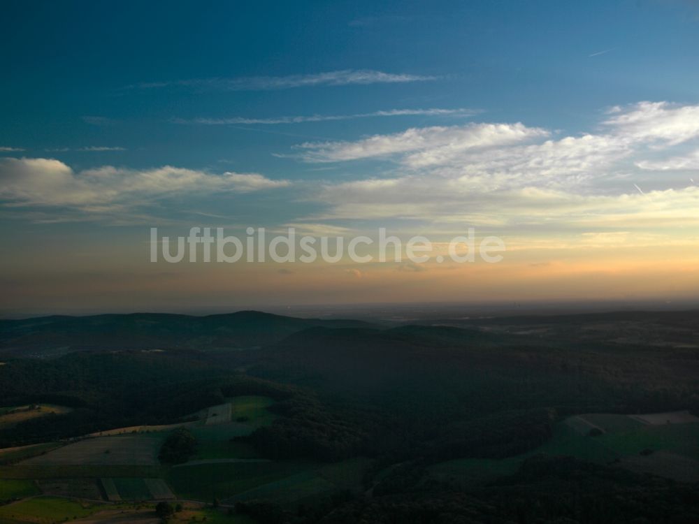 Kassel von oben - Naturpark Habichtswald im Bundesland Hessen