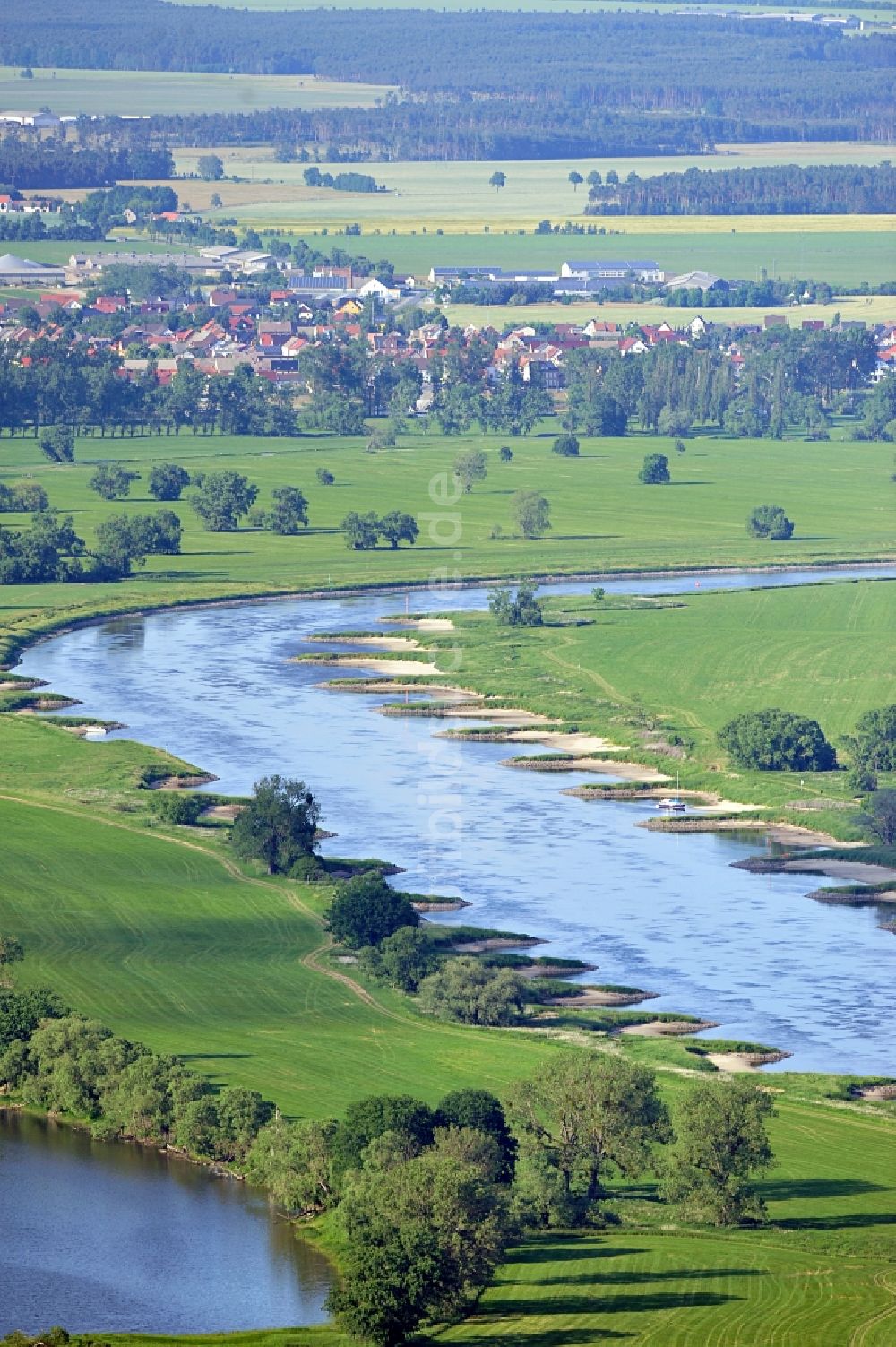 Luftbild Wartenburg - Naturschutzgebiet Elbetal in Sachsen Anhalt