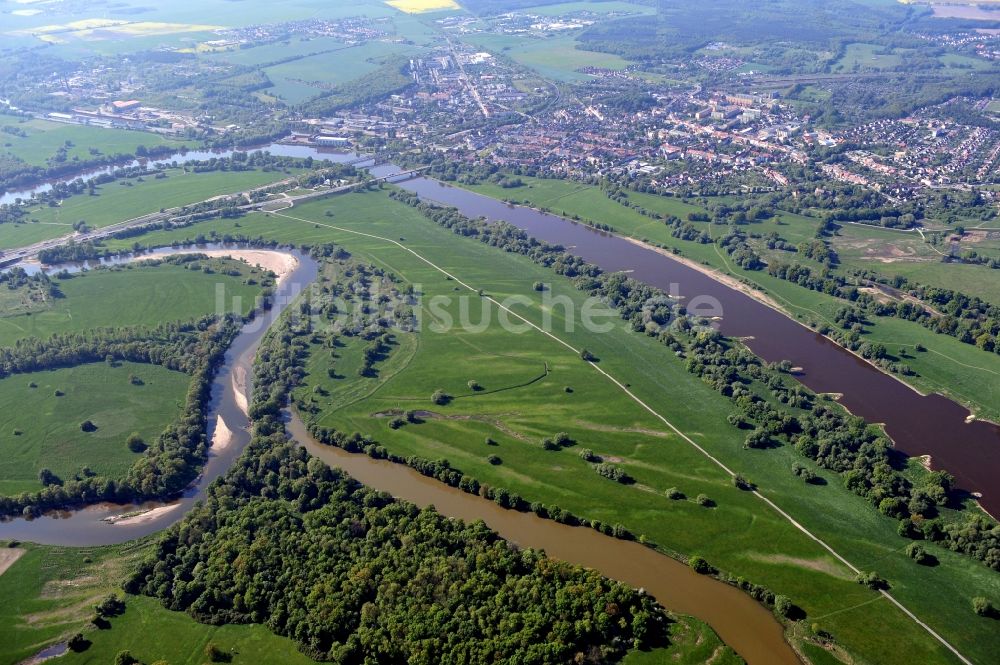 Luftbild Dessau-Roßlau - Naturschutzgebiet Untere Mulde in Dessau-Roßlau im Bundesland Sachsen-Anhalt