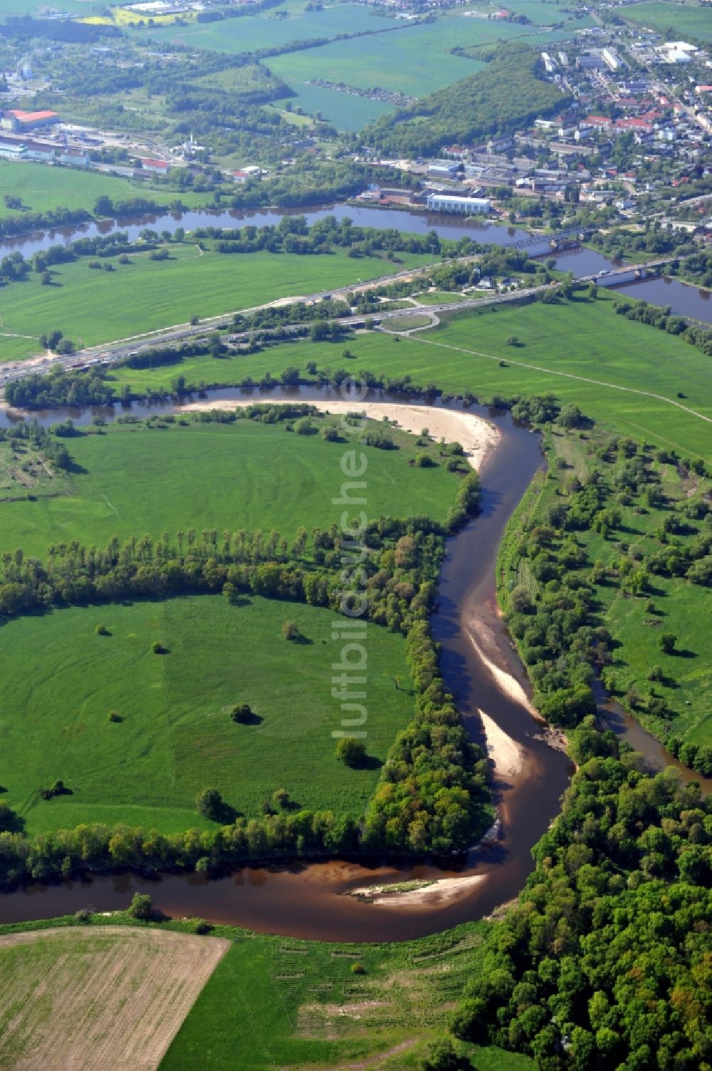 Luftaufnahme Dessau-Roßlau - Naturschutzgebiet Untere Mulde in Dessau-Roßlau im Bundesland Sachsen-Anhalt