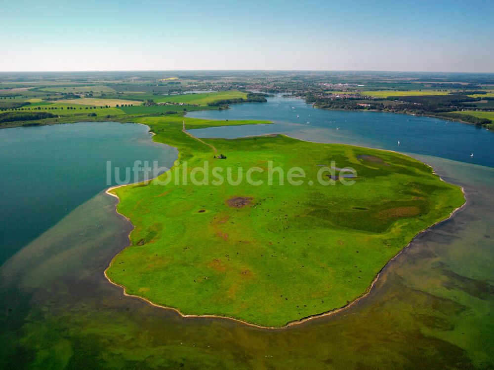 Waren / Müritz von oben - Naturschutzgebietes Müritz- Nationalpark