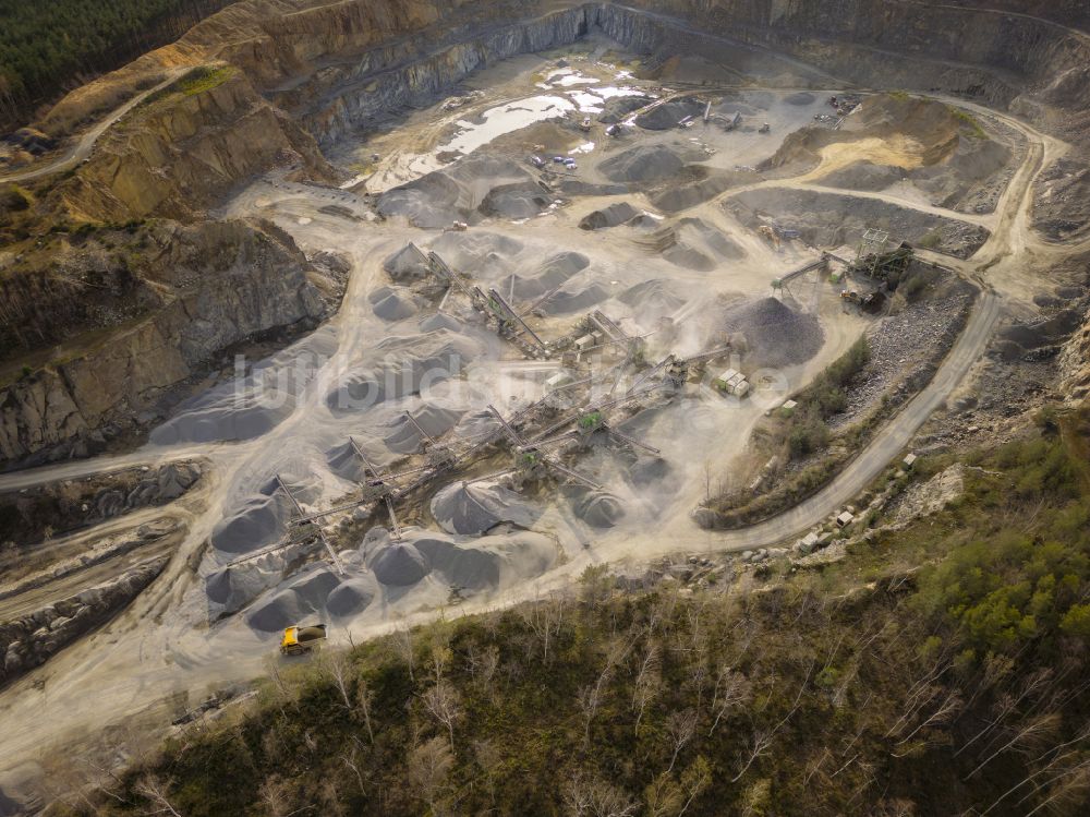 Luftbild Kamenz - Natursteinwerke Weiland GmbH in Kamenz im Bundesland Sachsen, Deutschland