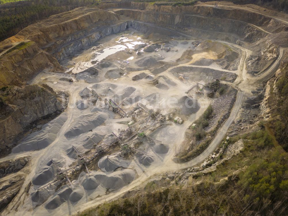 Luftaufnahme Kamenz - Natursteinwerke Weiland GmbH in Kamenz im Bundesland Sachsen, Deutschland