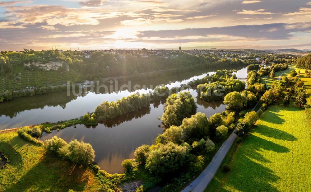 Luftaufnahme Ludwigsburg - Neckar Biotop und Renaturierung des Flußverlaufs in Ludwigsburg-Poppenweiler im Bundesland Baden-Württemberg, Deutschland