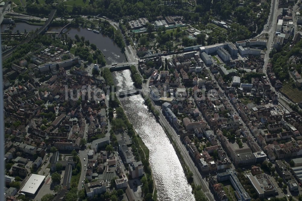 Luftbild Stuttgart - Neckarverlauf in Stuttgart im Bundesland Baden-Württemberg