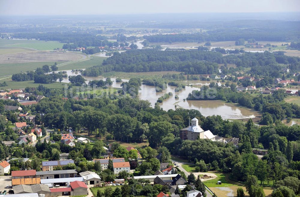 Luftbild Gastrose-Kerkwitz - Neiße-Hochwasser bei Gastrose-Kerkwitz