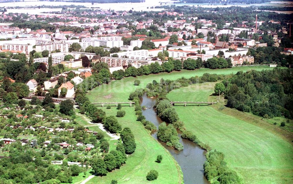 Luftbild Forst / BRB - Neißeverlauf am Forster Rosengarten