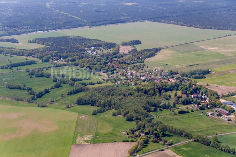 Temnitzquell von oben - Netzeband in Temnitzquell im Bundesland Brandenburg, Deutschland