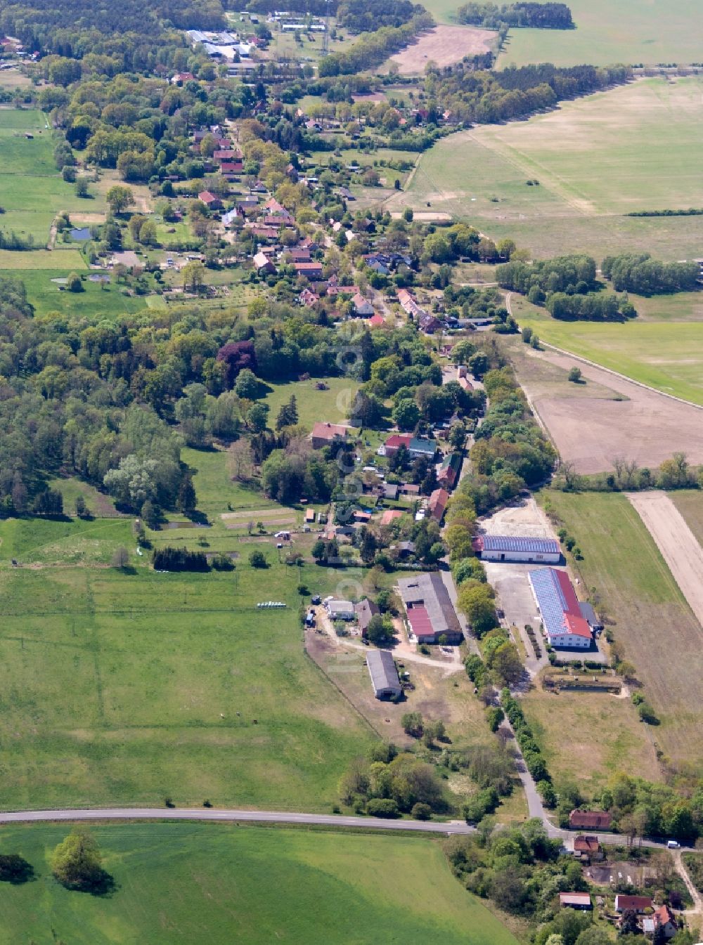 Temnitzquell von oben - Netzeband in Temnitzquell im Bundesland Brandenburg, Deutschland