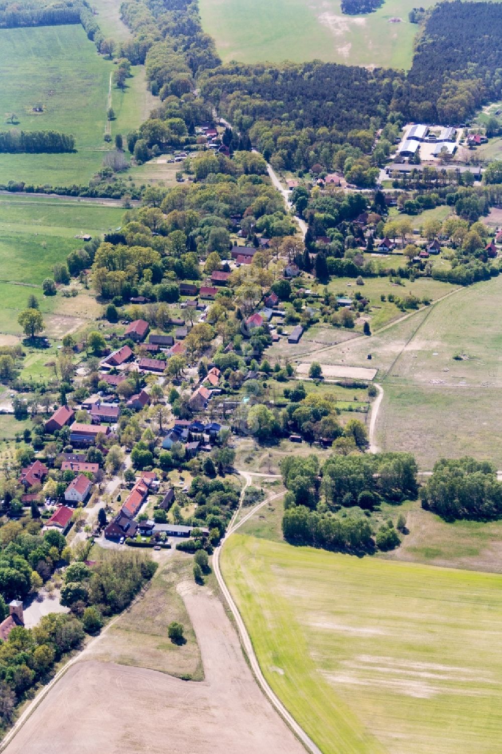 Luftbild Temnitzquell - Netzeband in Temnitzquell im Bundesland Brandenburg, Deutschland