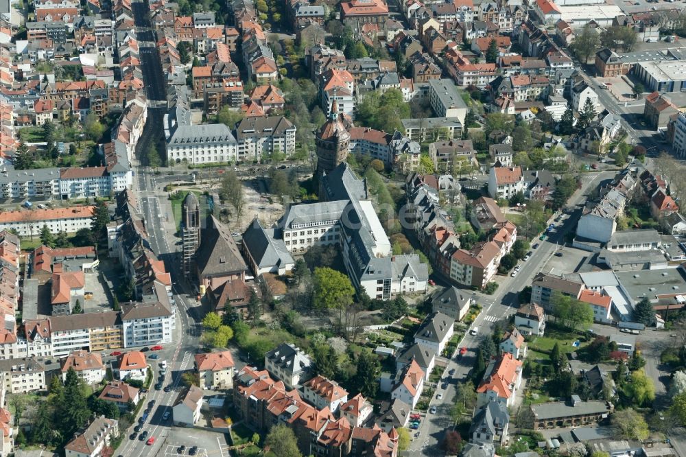 Luftbild Worms - Neu- und Altbau des Eleonoren-Gymnasiums in Worms im Bundesland Rheinland-Pfalz