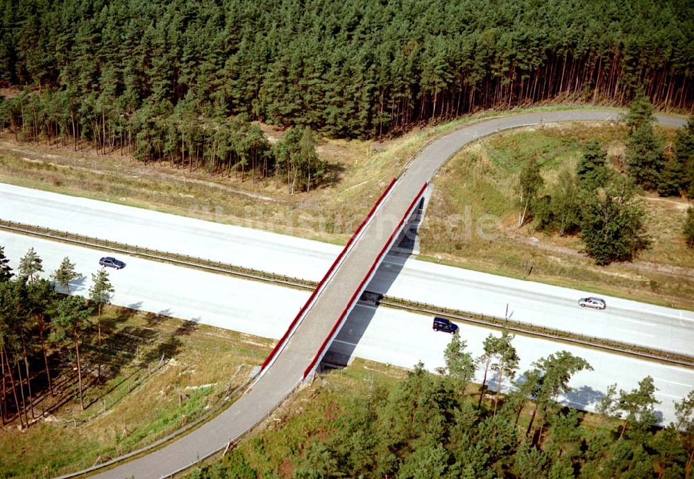 Luftbild Königs Wusterhausen - neu erbaute Brücke an der Bundesautobahn A10 am südlichen Berliner Ring bei Königs Wusterhausen