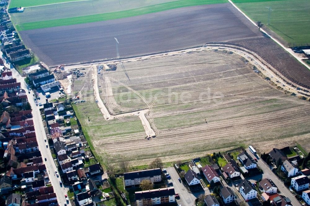 Kandel von oben - Neu erschlossenes Neubau- Wohngebiet einer Einfamilienhaus- Siedlung Am Höhenweg in Kandel im Bundesland Rheinland-Pfalz