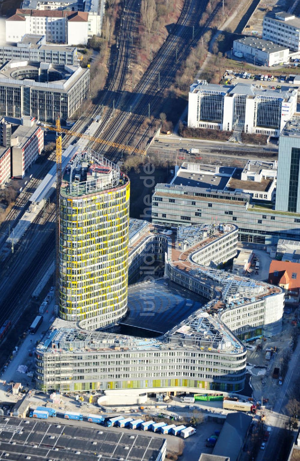 Luftaufnahme München - Neubau der ADAC Zentrale in München