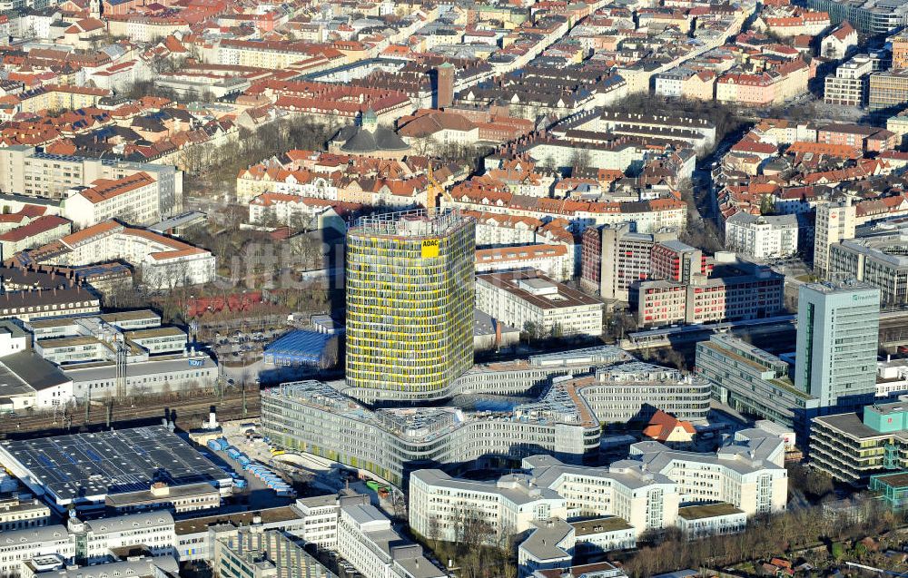 München aus der Vogelperspektive: Neubau der ADAC Zentrale in München