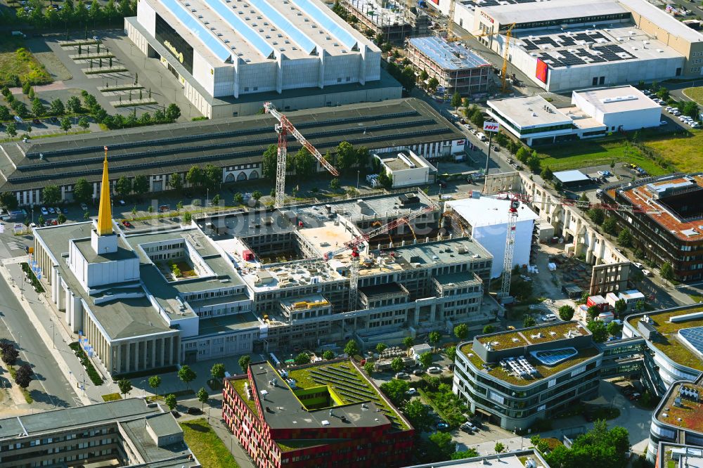 Luftbild Leipzig - Neubau des Archiv- Gebäudes der ehemaligen Messehalle zum Stadtarchiv in Leipzig im Bundesland Sachsen, Deutschland