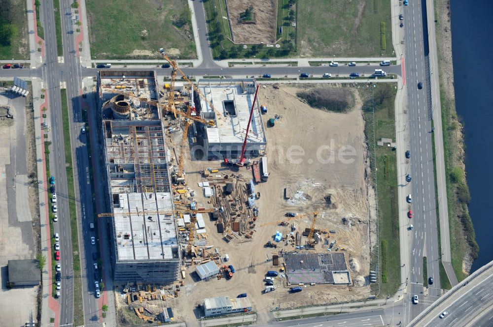 Berlin-Adlershof aus der Vogelperspektive: Neubau des Audi Terminal in Berlin - Adlershof