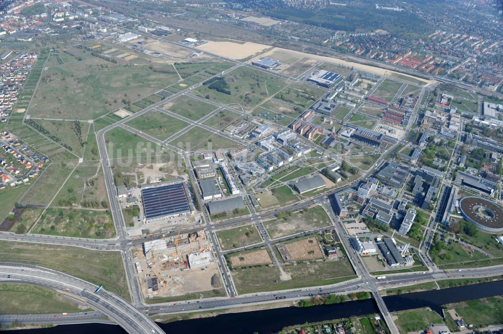 Luftbild Berlin-Adlershof - Neubau des Audi Terminal in Berlin - Adlershof