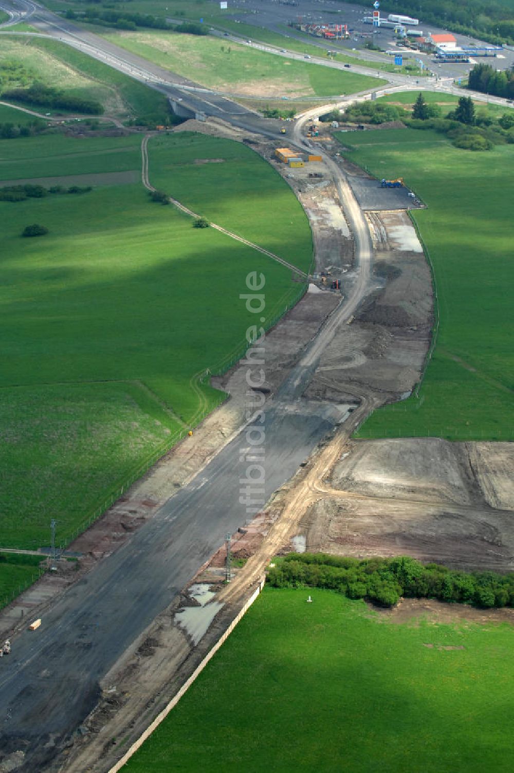 Luftbild Hessisch Lichtenau - Neubau der Autobahn A44 nördlich von Hessisch Lichtenau