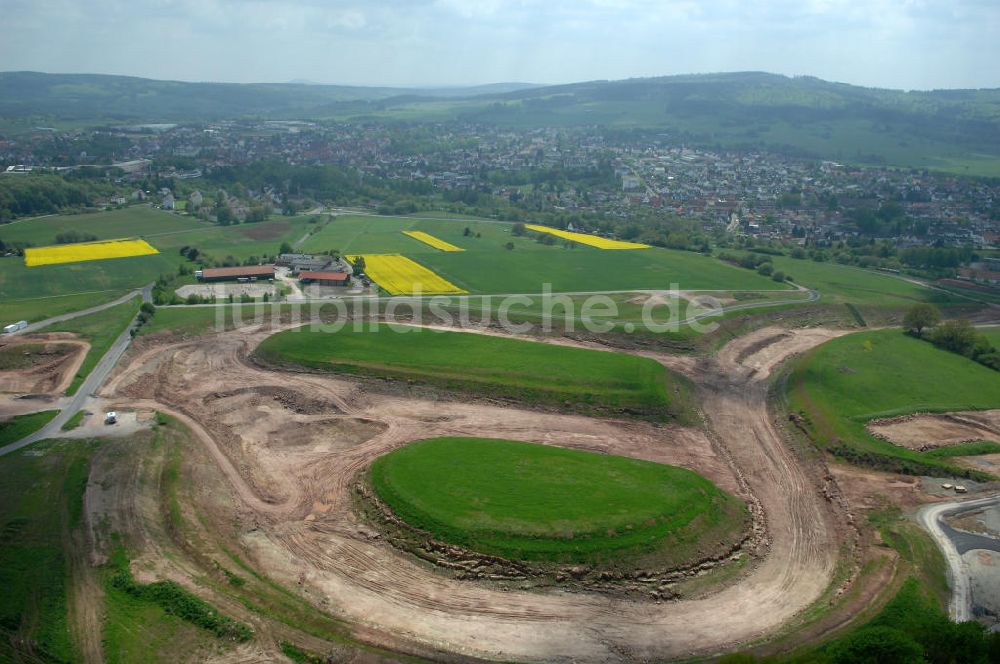 Luftbild Hessisch Lichtenau - Neubau der Autobahn A44 nördlich von Hessisch Lichtenau