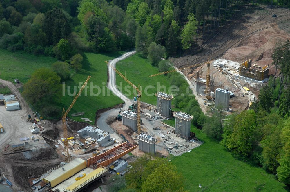 Hessisch Lichtenau von oben - Neubau der Autobahn A44 nördlich von Hessisch Lichtenau