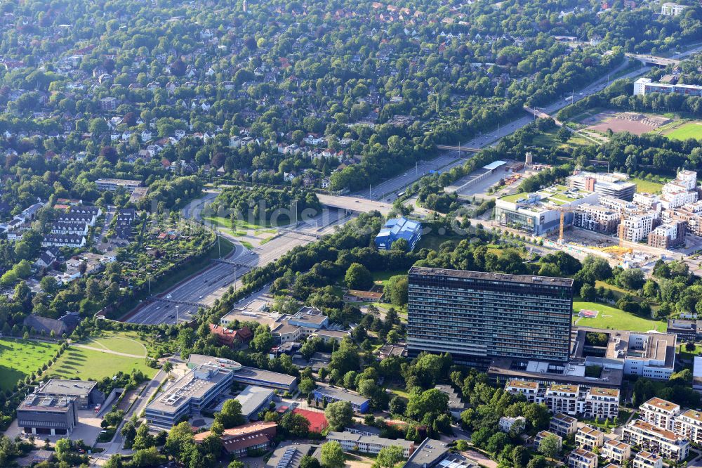 Luftaufnahme Hamburg - Neubau des Autobahn- Tunnelbauwerk der BAB A7 in Hamburg, Deutschland