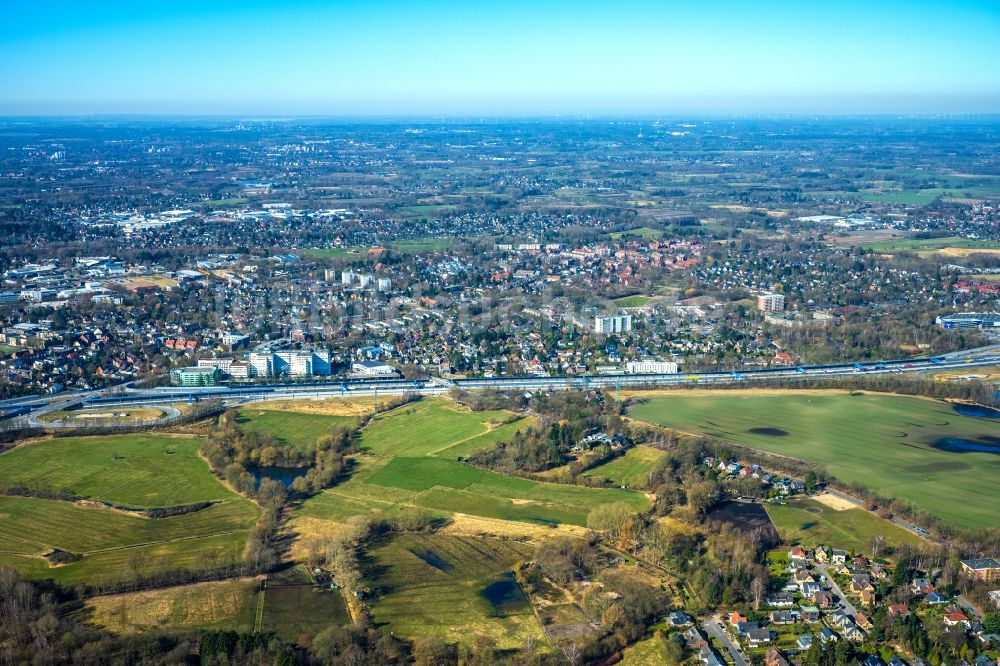 Luftaufnahme Hamburg - Neubau des Autobahn- Tunnelbauwerk der BAB A7 Hamburger Deckel im Ortsteil Schnelsen in Hamburg, Deutschland