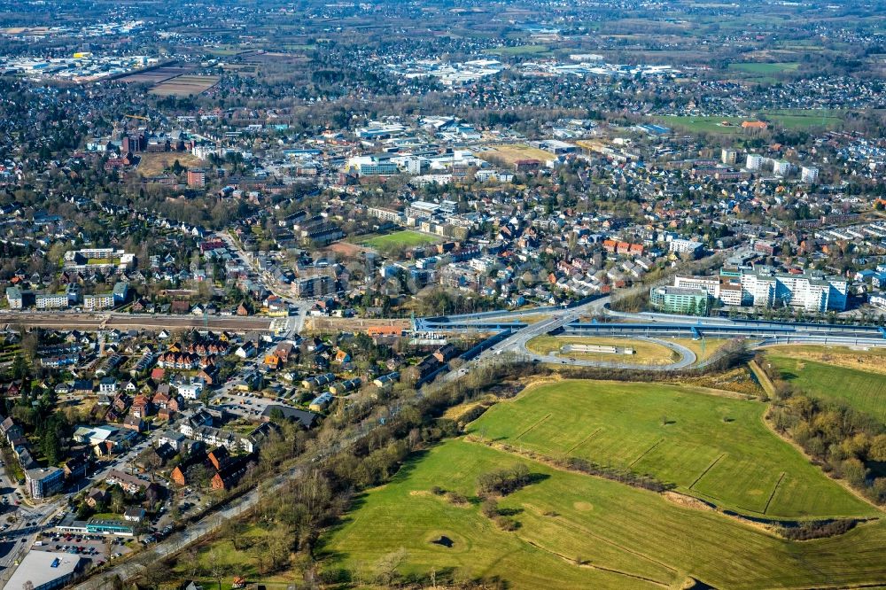 Hamburg von oben - Neubau des Autobahn- Tunnelbauwerk der BAB A7 Hamburger Deckel im Ortsteil Schnelsen in Hamburg, Deutschland