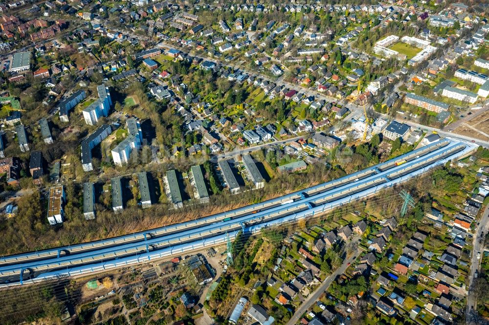 Luftbild Hamburg - Neubau des Autobahn- Tunnelbauwerk der BAB A7 Hamburger Deckel im Ortsteil Schnelsen in Hamburg, Deutschland