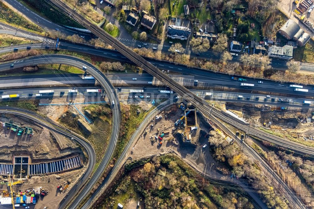 Luftaufnahme Herne - Neubau Autobahn- Tunnelbauwerk der BAB 42 - 43 in Herne im Bundesland Nordrhein-Westfalen, Deutschland