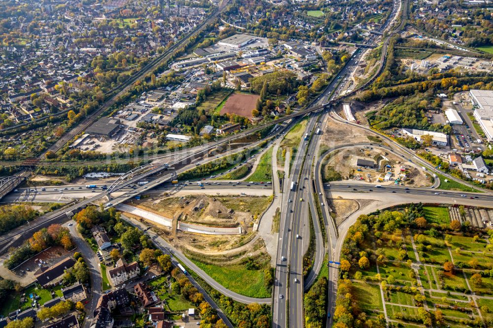 Luftaufnahme Herne - Neubau Autobahn- Tunnelbauwerk der BAB 42 - 43 in Herne im Bundesland Nordrhein-Westfalen, Deutschland