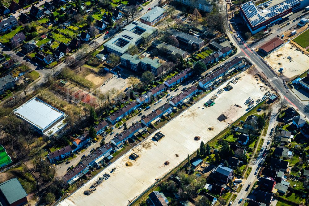 Hamburg aus der Vogelperspektive: Neubau des Autobahn- Tunnelbauwerk der BAB A7 Stellinger Deckel in Hamburg, Deutschland