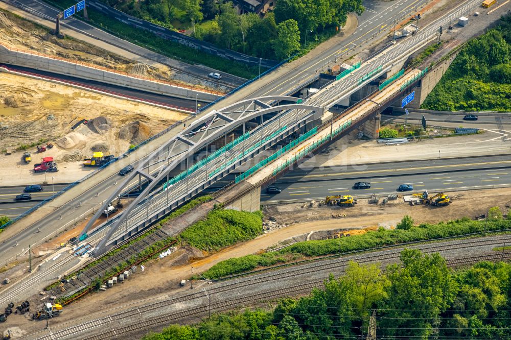 Herne aus der Vogelperspektive: Neubau Autobahn- Tunnelbauwerk der BAB 42 - 43 Tunnel Baukau in Herne im Bundesland Nordrhein-Westfalen, Deutschland