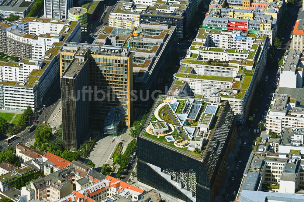 Luftbild Berlin - Neubau Axel Springer Campus an der Krausenstraße - Schützenstraße in Berlin