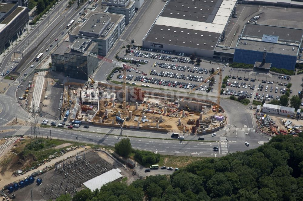 Luftaufnahme Luxembourg Luxemburg - Neubau- Baustelle im Bankenviertel Kirchberg in Luxembourg Luxemburg in Distrikt Lëtzebuerg, Luxemburg