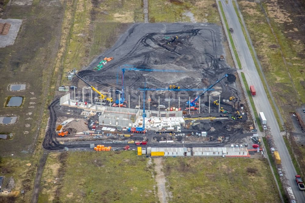 Luftaufnahme Oberhausen - Neubau- Baustelle im BusinessPark.O in Oberhausen im Bundesland Nordrhein-Westfalen, Deutschland