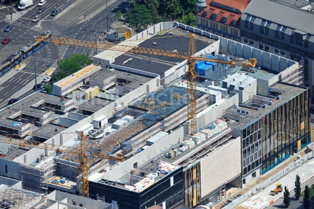 Leipzig von oben - Neubau- Baustelle Einkaufscenter Center Höfe am Brühl Leipzig