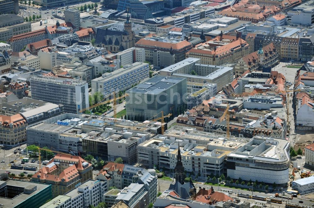 Luftbild Leipzig - Neubau- Baustelle Einkaufscenter Center Höfe am Brühl Leipzig