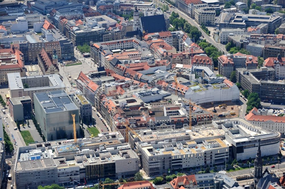 Luftbild Leipzig - Neubau- Baustelle Einkaufscenter Center Höfe am Brühl Leipzig