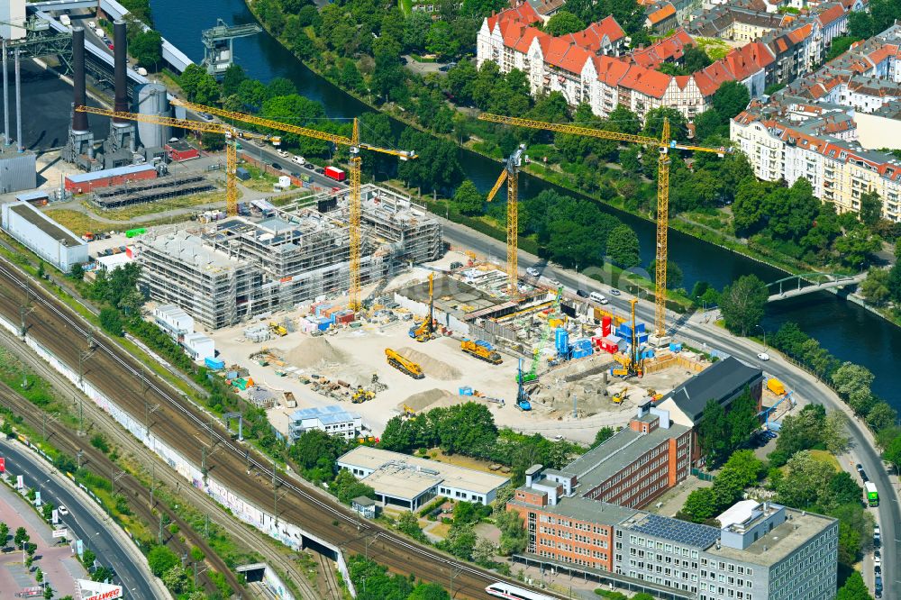 Luftbild Berlin - Neubau- Baustelle des Gewerbecampus Berlin Decks im Ortsteil Moabit in Berlin, Deutschland