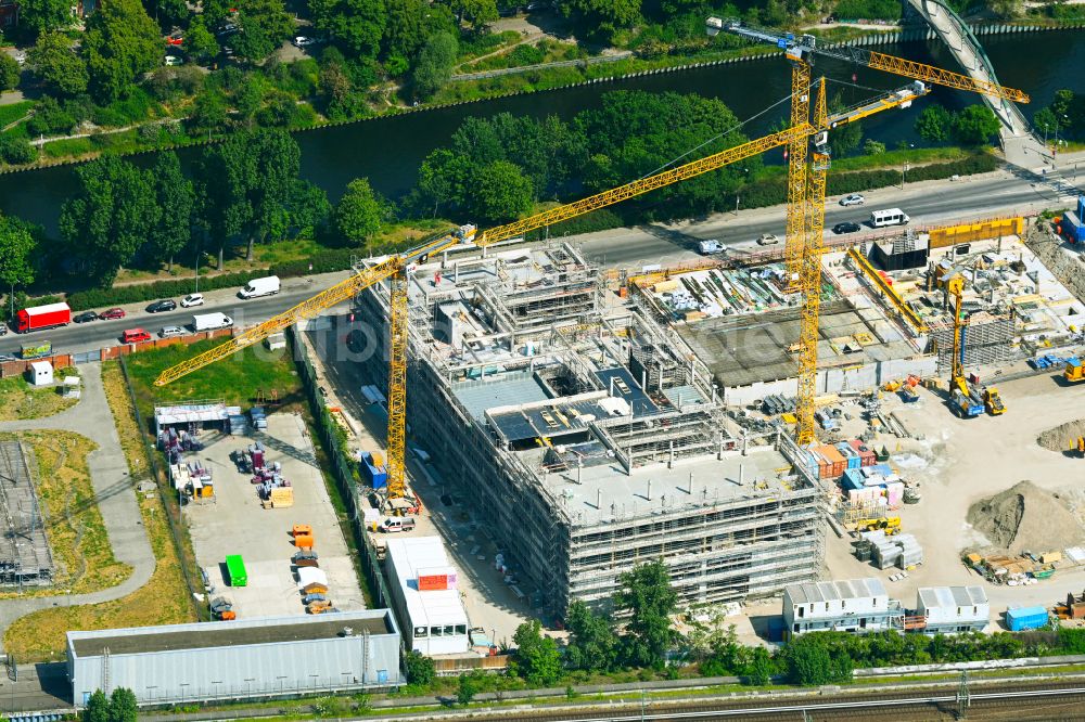 Luftaufnahme Berlin - Neubau- Baustelle des Gewerbecampus Berlin Decks im Ortsteil Moabit in Berlin, Deutschland