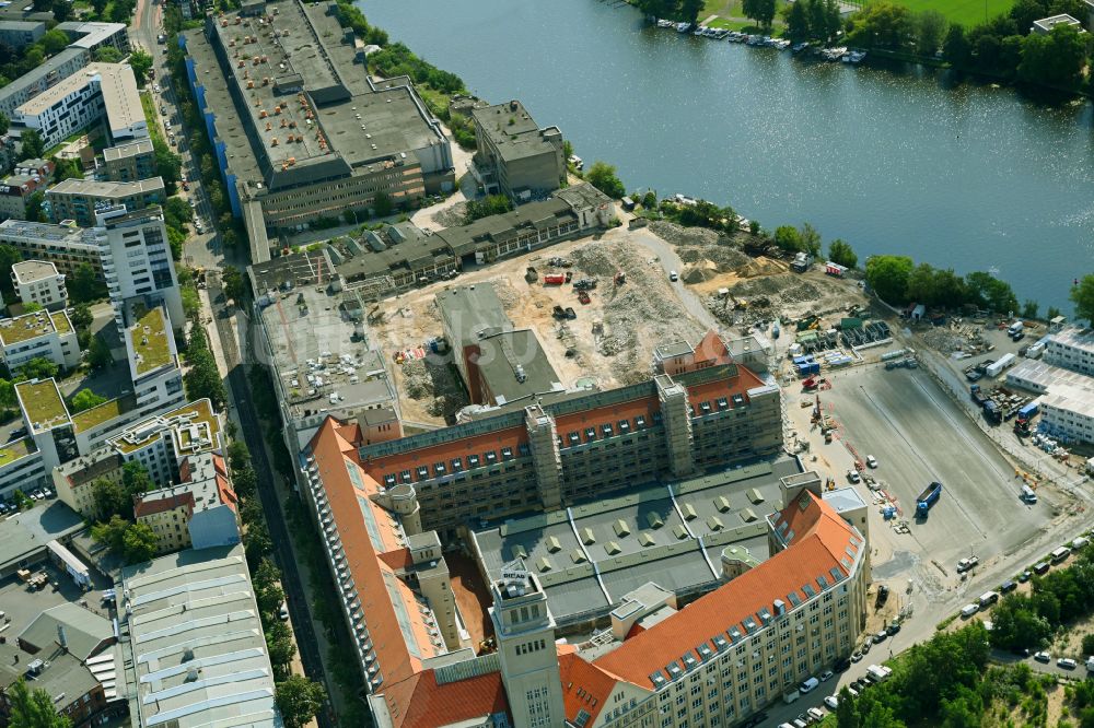 Berlin aus der Vogelperspektive: Neubau- Baustelle im Gewerbegebiet BE-U in Berlin, Deutschland