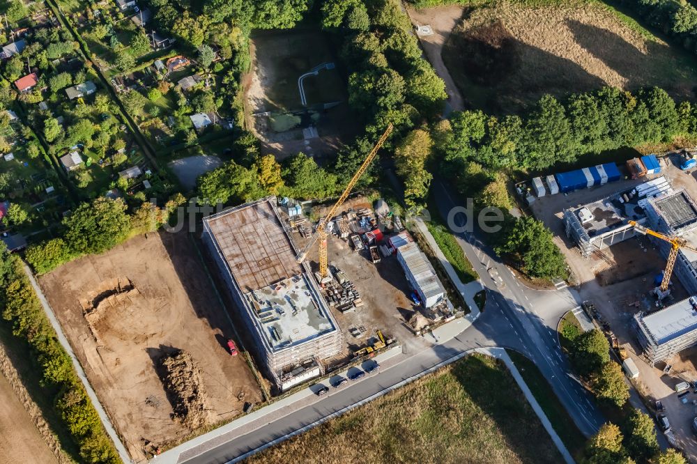 Luftaufnahme Kiel - Neubau- Baustelle im Gewerbegebiet Boelckestraße in Kiel im Bundesland Schleswig-Holstein, Deutschland