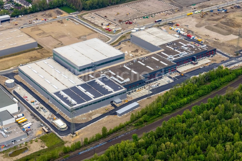 Luftbild Gelsenkirchen - Neubau- Baustelle im Gewerbegebiet an der Brüsseler Straße in Gelsenkirchen im Bundesland Nordrhein-Westfalen, Deutschland