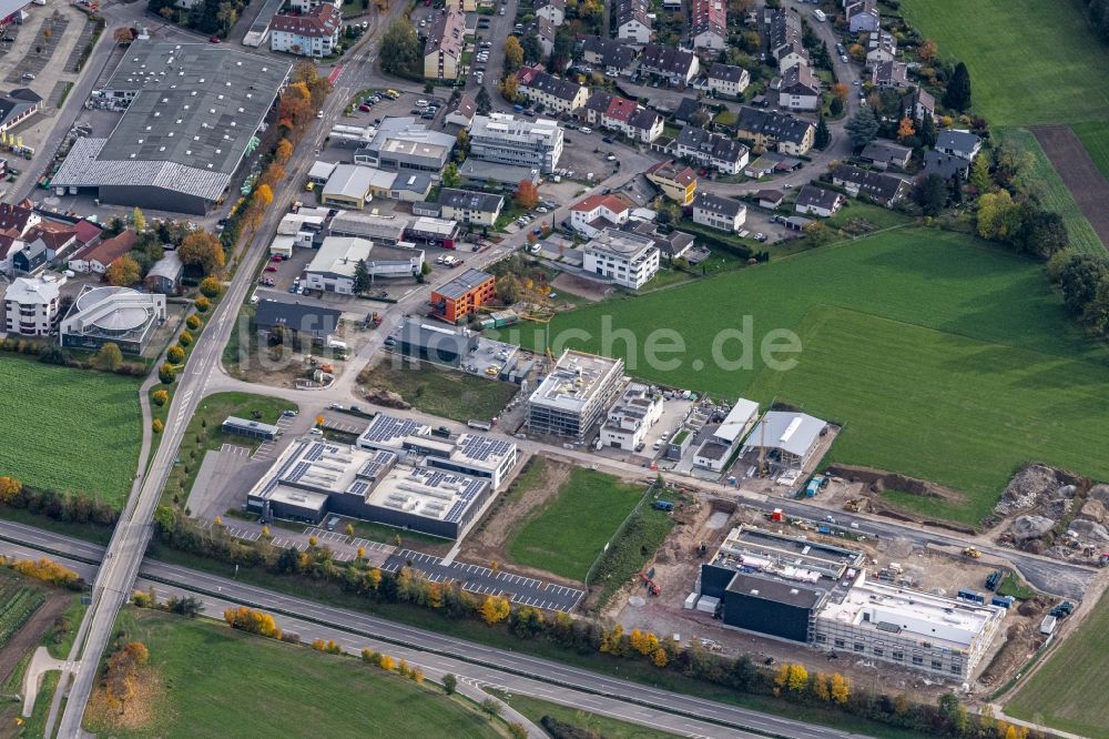 Luftbild Kirchzarten - Neubau- Baustelle im Gewerbegebiet Erich Rieder Straße in Kirchzarten im Bundesland Baden-Württemberg, Deutschland