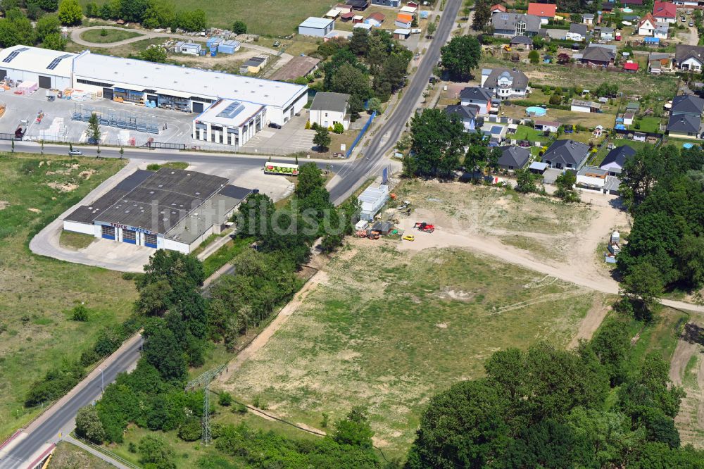 Luftbild Fredersdorf-Vogelsdorf - Neubau- Baustelle im Gewerbegebiet in Fredersdorf-Vogelsdorf im Bundesland Brandenburg, Deutschland