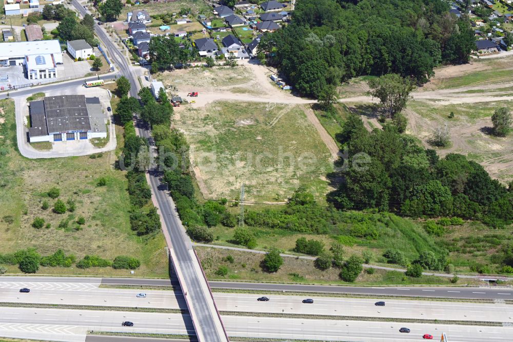 Luftbild Fredersdorf-Vogelsdorf - Neubau- Baustelle im Gewerbegebiet in Fredersdorf-Vogelsdorf im Bundesland Brandenburg, Deutschland