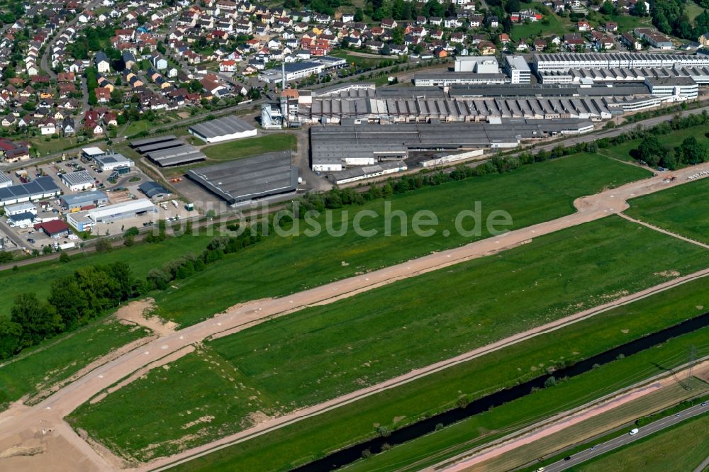 Gengenbach aus der Vogelperspektive: Neubau- Baustelle im Gewerbegebiet Gengenbach in Gengenbach im Bundesland Baden-Württemberg, Deutschland