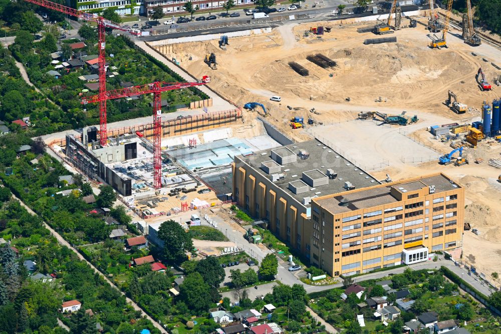 Berlin von oben - Neubau- Baustelle im Gewerbegebiet Gewerbehöfequartier Go West in Berlin, Deutschland