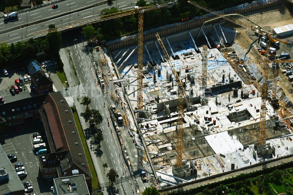 Luftaufnahme Berlin - Neubau- Baustelle im Gewerbegebiet Gewerbehöfequartier Go West in Berlin, Deutschland